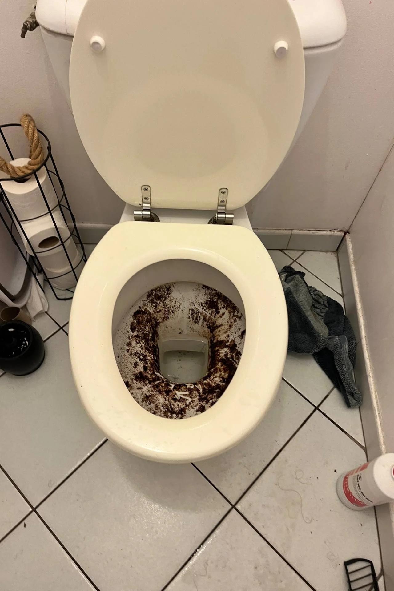 Débouchage WC à Toulon — avant intervention